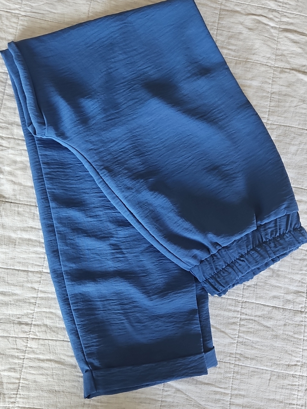 Refka Blue Elastic Waist  Pants